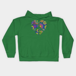 Hippy Flower Peace and Love Kids Hoodie